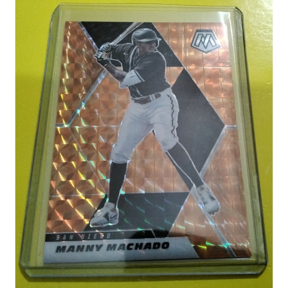 Manny Machado 2021 Panini Mosaic #143 Reactive Orange Mosaic Prizm Padres SP